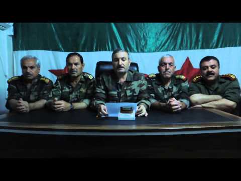 بيان العقيد رياض الأسعد القائد العام للجيش السوري الحر يشكر فيه مجلس التعاون الخليجي