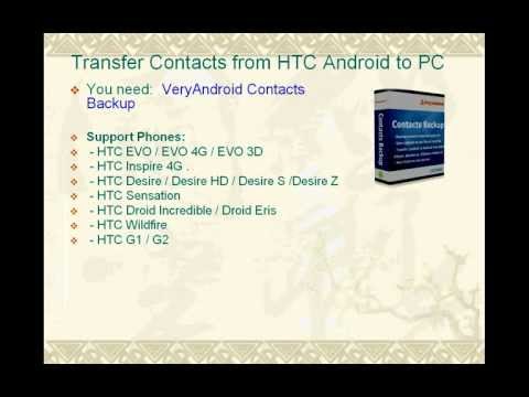 Backup HTC EVO contacts to computer