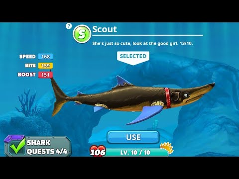 Scout Shark Unlocked🔓- Hungry Shark World Full Gameplay HD | Hungry Shark Mod | Gamerdude |