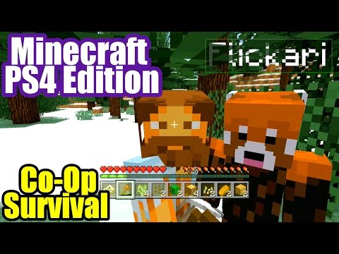 Minecraft PS4 CoOp Survival #1 VILLAGE ON DAY 1