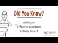 Did You Know: Writing an Effective Suspicious Activity Report