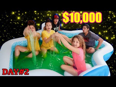 LAST TO LEAVE SLIME POOL WINS $10,000.00 day#2 | SISTER FOREVER Video