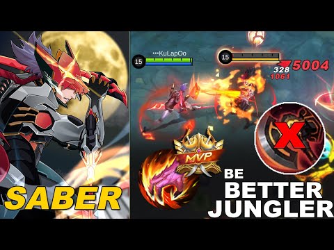 How To Be Better Jungler Using SABER | SABER BEST BUILD 2023 ONE SHOT | MLBB