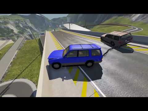 Chained car vs bollards | chain car Accident|chained car crashes | chained car madness| beamng drive