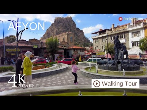 4K Afyon City Center Walking Tour | Türkiye 2024
