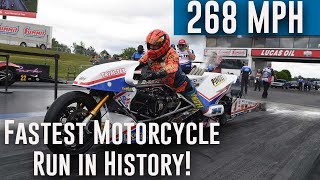 FASTEST motorcycle run in drag racing history made