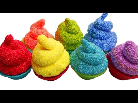 Squishy Glitter Foam Desserts Ice Cream Cake  -  Fun and Learn Rainbow Colors