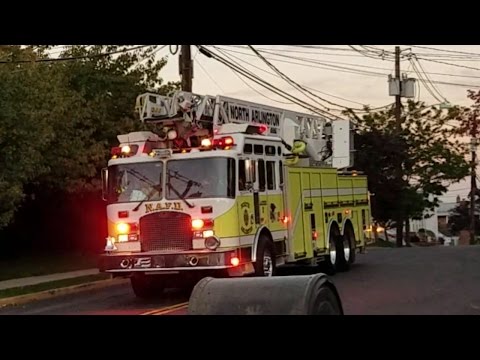 North Arlington NJ FIRE Department Ladder 3 Responding 10-7-16