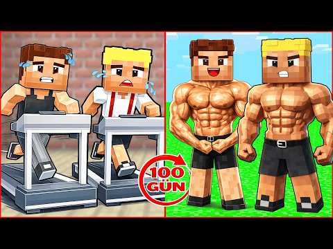 EFEKAN VE ALİ 100 GÜN BOYUNCA KAS YAPTI! 😱 - Minecraft