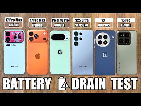 Xiaomi 17 Pro Max vs iPhone 17 Pro Max / Galaxy S25 Ultra / Pixel 10 Pro XL - BATTERY DRAIN TEST!