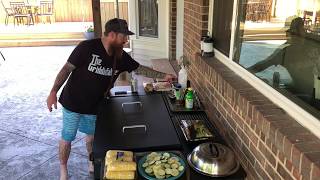 BLACKSTONE BEARD Chicken, Steak, Catfish, Veggies & Corn on the Cob Blackstone Griddle