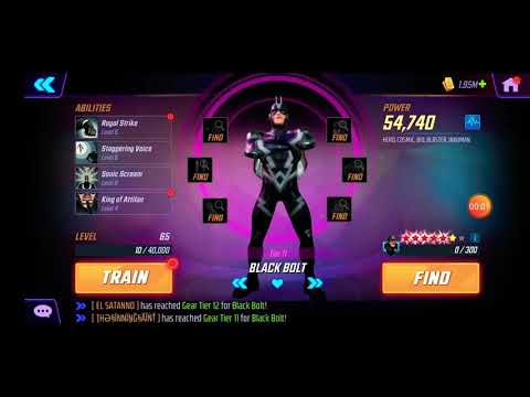 Leveling up my new 6 star Black Bolt - Marvel Strike Force