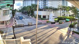 LIVE 4K South Beach, Miami Beach  24/7 Street Cam on Collins Ave live webcam