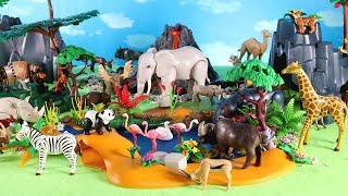 Safari Volcano and Lake Playmobil Animal Figurines