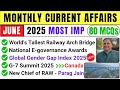 Monthly Current Affairs June 2025 June 2025 Current Affairs Current Affairs 2025