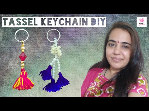 DIY IDEAS quick and easy tassel keychain making tutorial. #tasseldiy #keychaindiy #hiralicreation