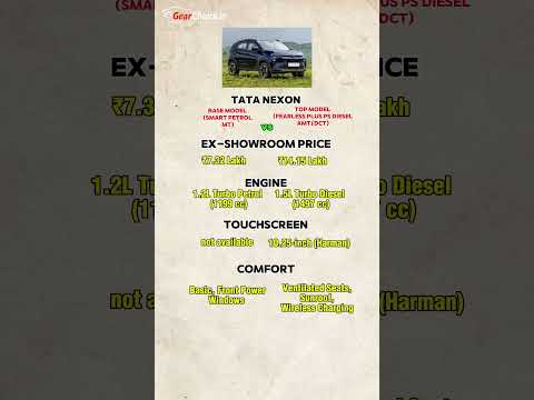 Tata Nexon Base Model vs Top Model | Full Comparison 🔥
