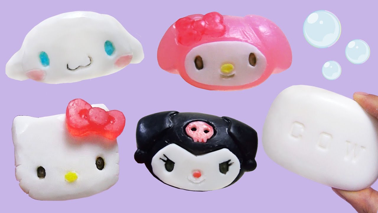 Soap Carving Cinnamoroll, Hello Kitty,  My Melody, Kuromi  / Sanrio Soaps / How to make / DIY