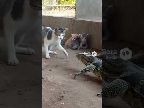 Cat defends kittens #shortsvideo #trending #trendingshorts #shortsvideo