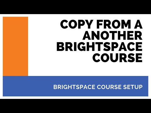 Copy Material From A Another Brightspace Course