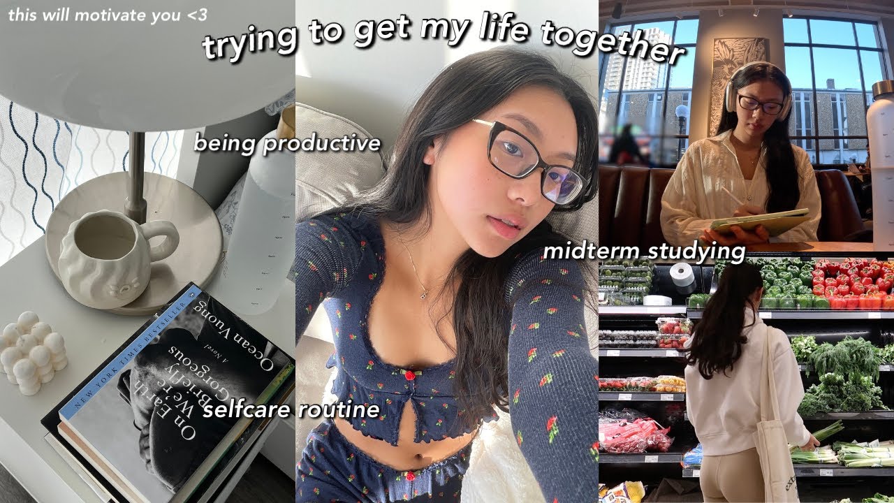 getting my life together 🍵 very productive days, midterm studying, self care & simple easy meals