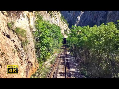 4K CABVIEW Dimitrovgrad - Niš (Sićevo Gorge rock cliffs and Nišava river valley -- Southeast Serbia)