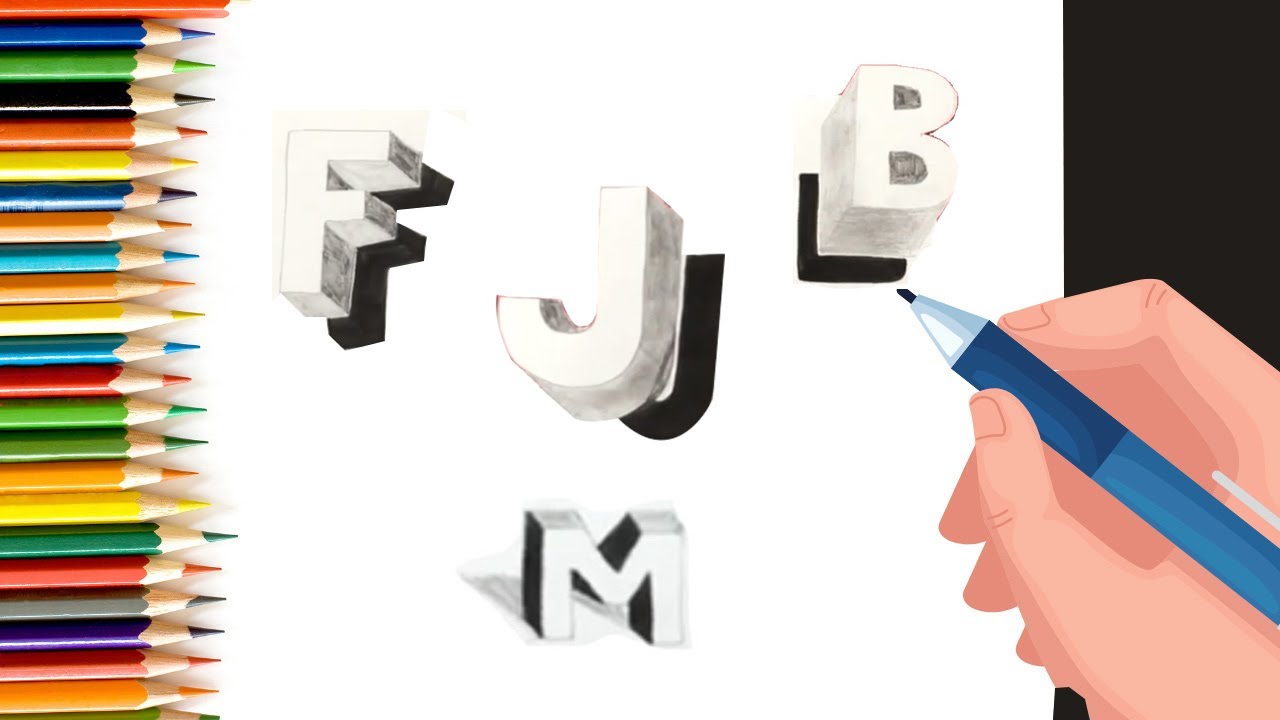 Drawing 3D Letters - Trick Art on Paper with Graphite Pencils