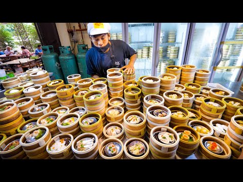 Street Food - DIM SUM SKYSCRAPER!! Market Eating Tour in Southeast Asia!