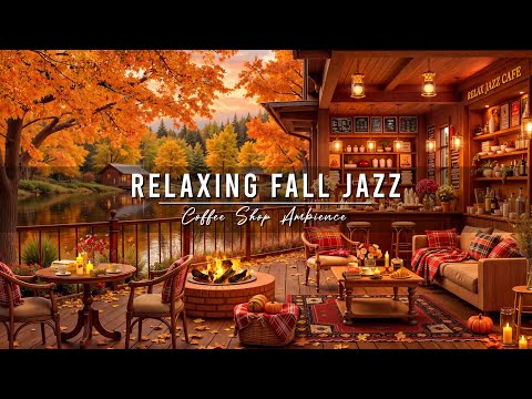 Stress Relief with Warm Jazz Music 🍂 Cozy Fall Porch Ambience ~ Relaxing Jazz Instrumental Music
