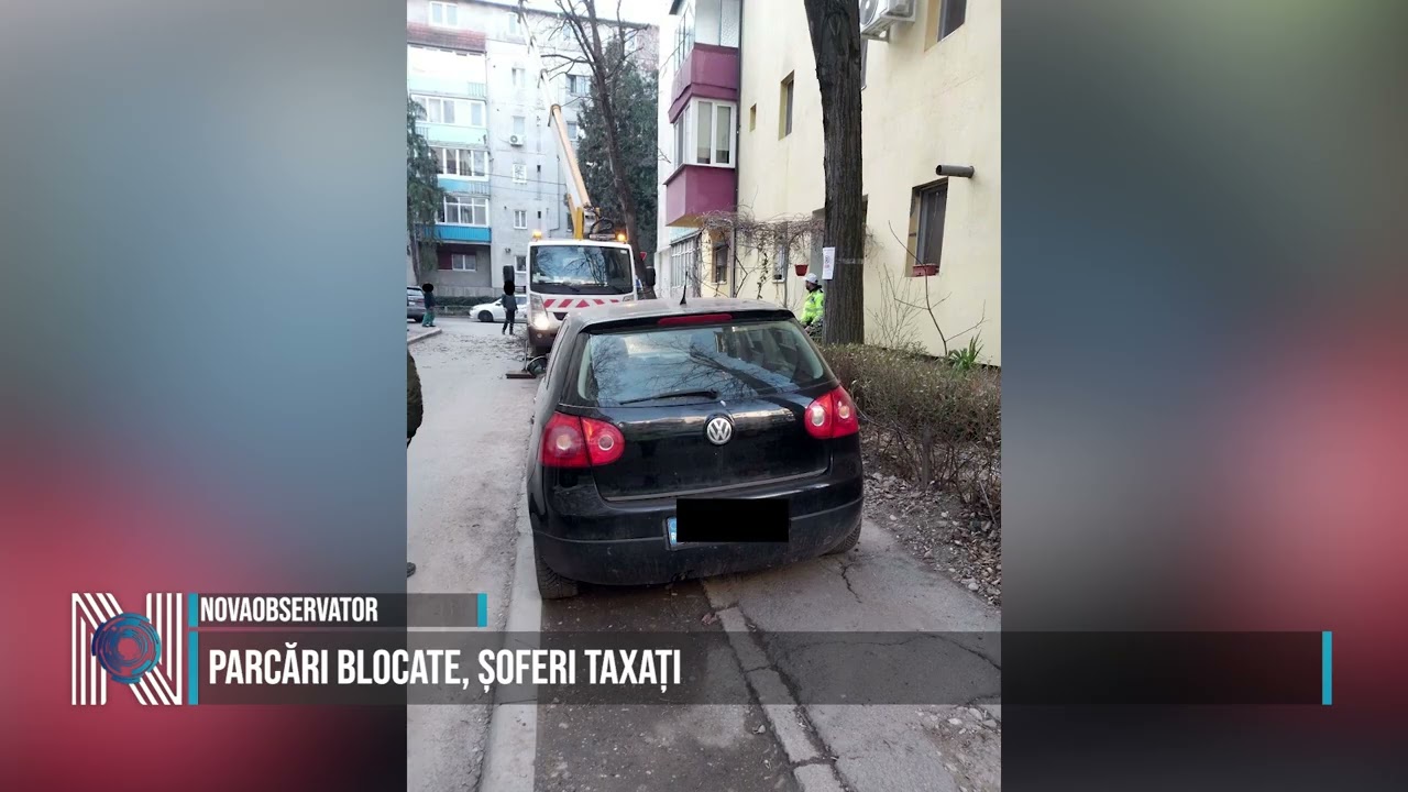 Parcări blocate, șoferi taxați