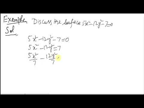 #MTH403 Lecture 35 Part 7 || Hyperbolic Cylinder Example || Virtual University