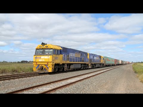 3AM5 Pacific National Container Train With NR11 & NR108 (17/11/2021) - PoathTV Australian Railways