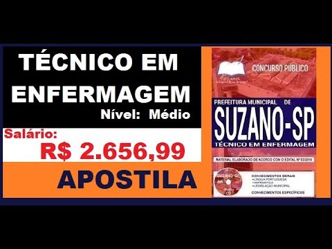Apostila Concurso Prefeitura de Suzano SP 2019 Cargo Técnico em Enfermagem