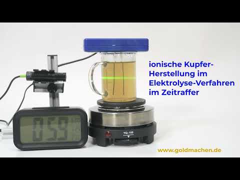 ionische Kupfer-Herstellung im Elektrolyse-Verfahren