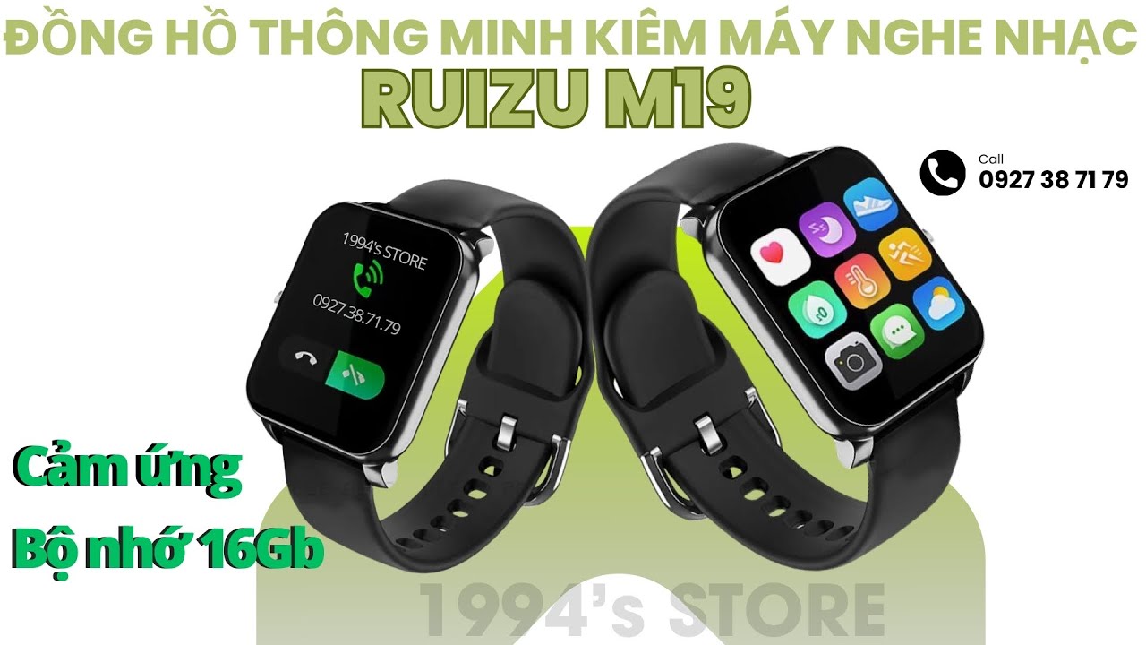 Video Máy Nghe Nhạc Thể Thao Ruizu T1/M19 Đồng Hồ Đeo Tay | Đo Nhịp Tim