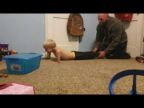 Kindergartener does 150 push ups straight