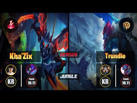 Haru KHA'ZIX (Jungle) [Electrocute] VS TRUNDLE - Challenger KR Patch 10.11
