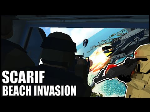 Gunships Over SCARIF BEACH INVASION! - Ravenfield: Star Wars Mod Battle Simulator