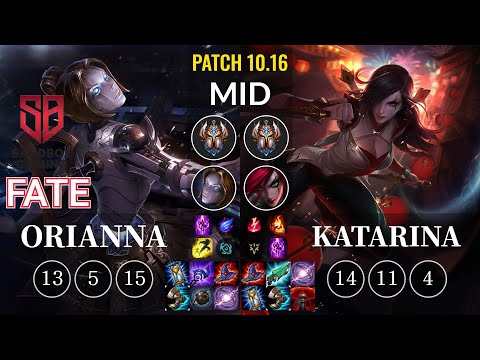 SB FATE Orianna vs Katarina Mid - KR Patch 10.16