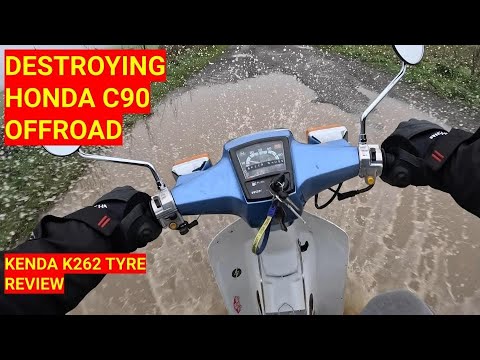 DESTROYING A HONDA C90 OFFROADING AFTER TYRE CHANGE - KENDA K262 REVIEW FIRST IMPRESSION