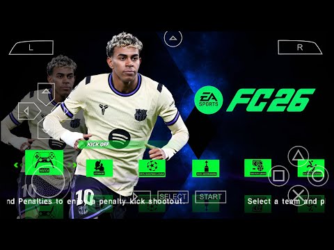 FIFA 2026 PPSSPP 62+ Stadiums & Face Update |EA FC 26 PSP Camera 4K, Kits26 Full Transfer Graphic HD