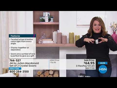 JM by Julien Macdonald Set of 2 Crystal Swans