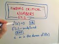 Finding Critical Numbers - Example 1
