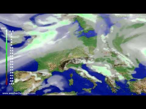 Precipitation forecast Europe 2018-09-05