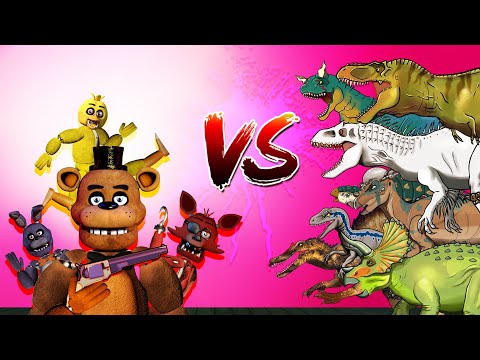 Dinosaurs Battle | FNAF Robot Vs Dinosaurs [Five Nights at Freddy's FIGHT Animation]