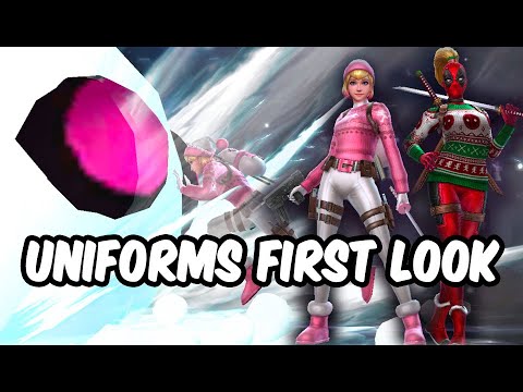 Lady Deadpool & Gwenpool Holiday Party Uniforms First Look Skills Preview - MARVEL Future Fight