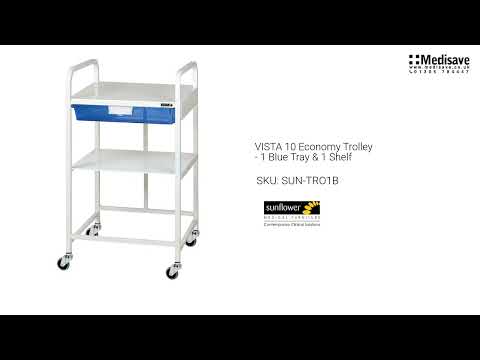 VISTA 10 Economy Trolley 1 Blue Tray 1 Shelf SUN TRO1B