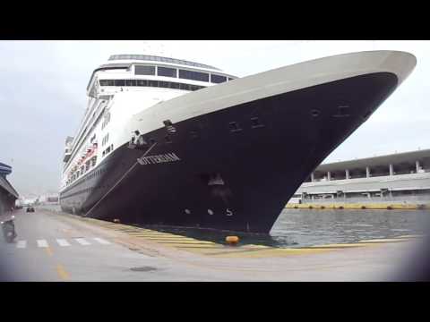 MS Rotterdam salutes (horns) Piraeus.