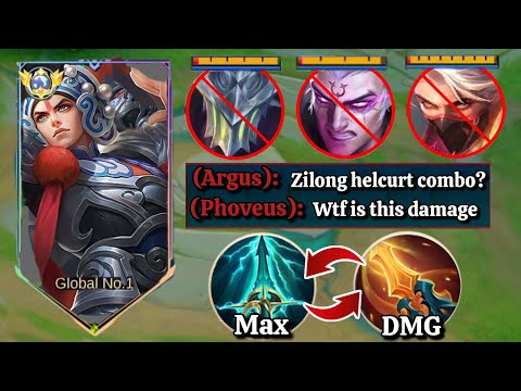 ZILONG ONE HIT BUILD X HELCURT COMBO!! INSANE ONE SHOT DELETED ENEMY