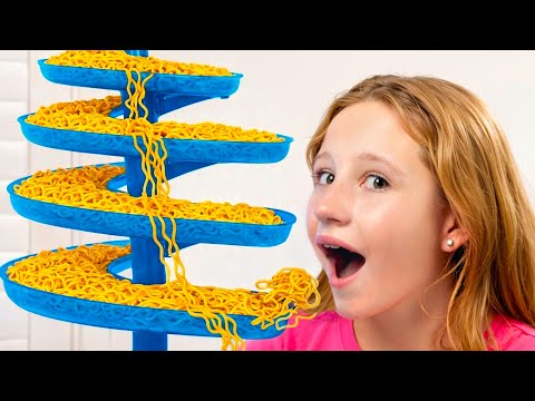 Nastya and her friends demonstrate tricks for healthy eating